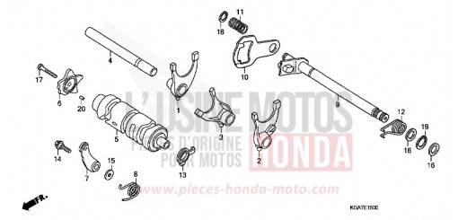 BARILLET DE SELECTION CG125ES4 de 2004